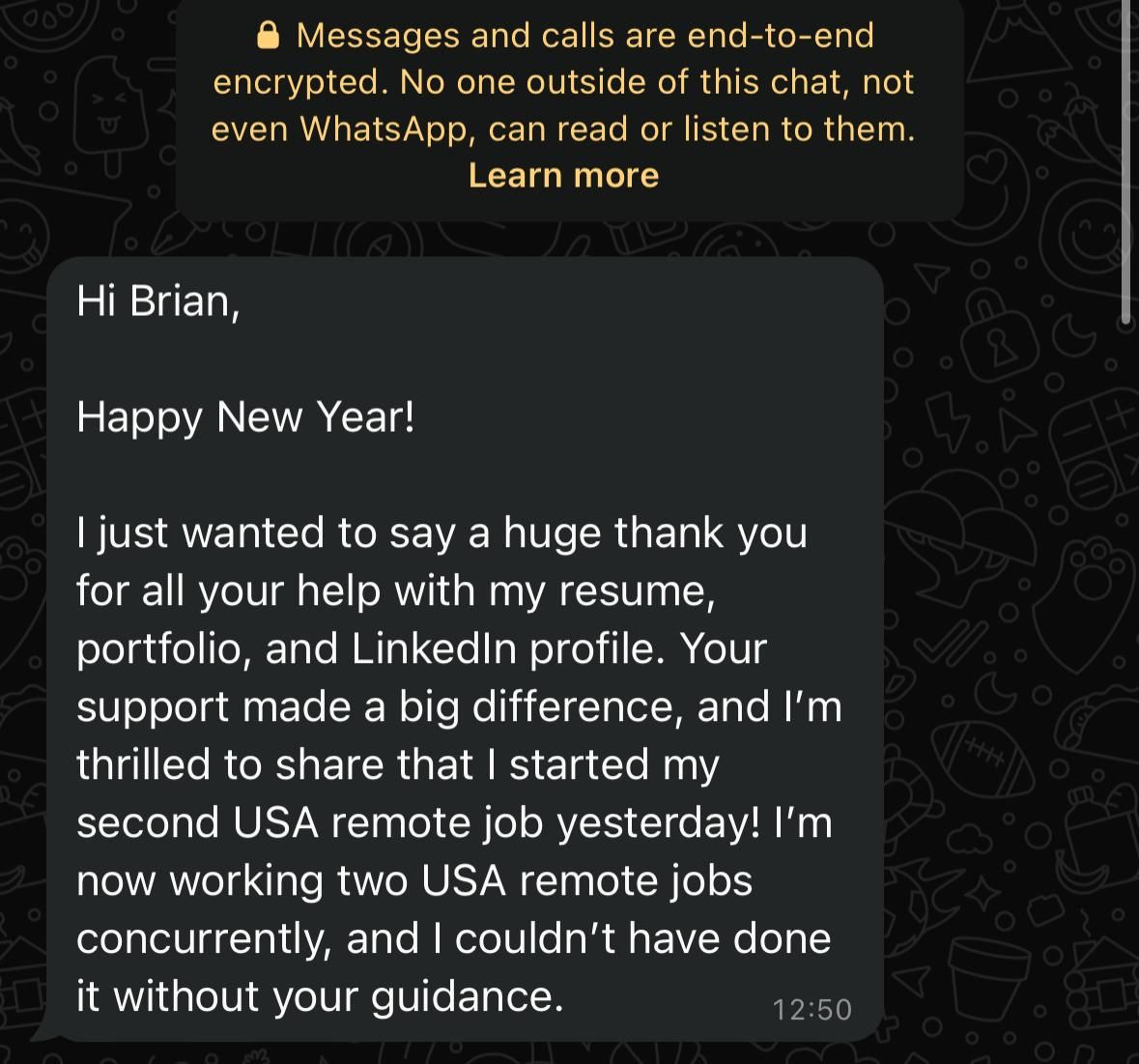 LinkedIn testimonial